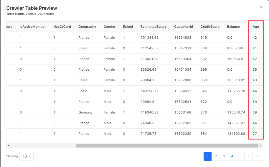 Data Crawler Filter Preview